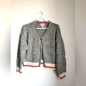 (3/$12) Roots Cabin Kids Knit Cardigan. Size XXL (13-14 years).Cream, Black,Red